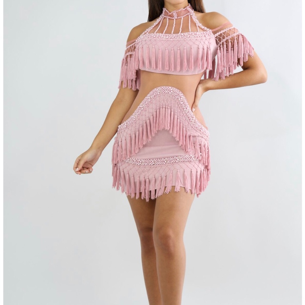 Pearl Fringe Tassel Body-Con Dress
